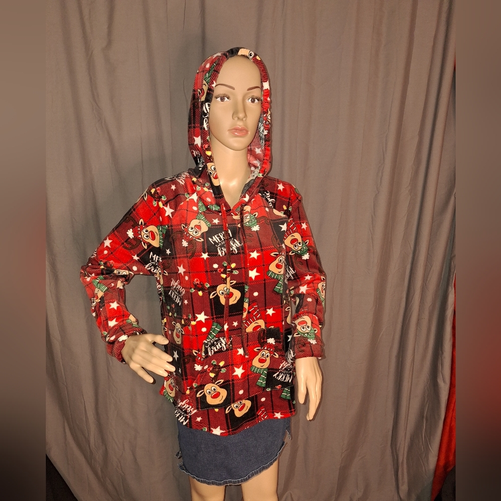 Festive Red Reindeer Hoodie